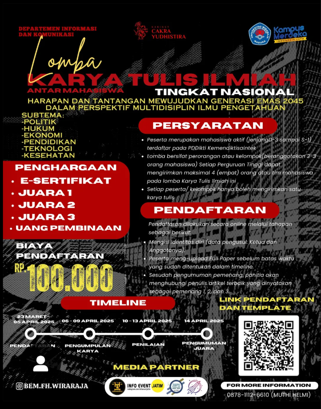 LOMBA KARYA TULIS ILMIAH ANTAR MAHASISWA TINGKAT NASIONAL