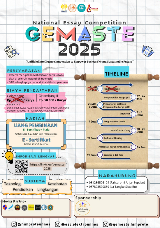GEMASTE 2025 NATIONAL ESSAY COMPETITION