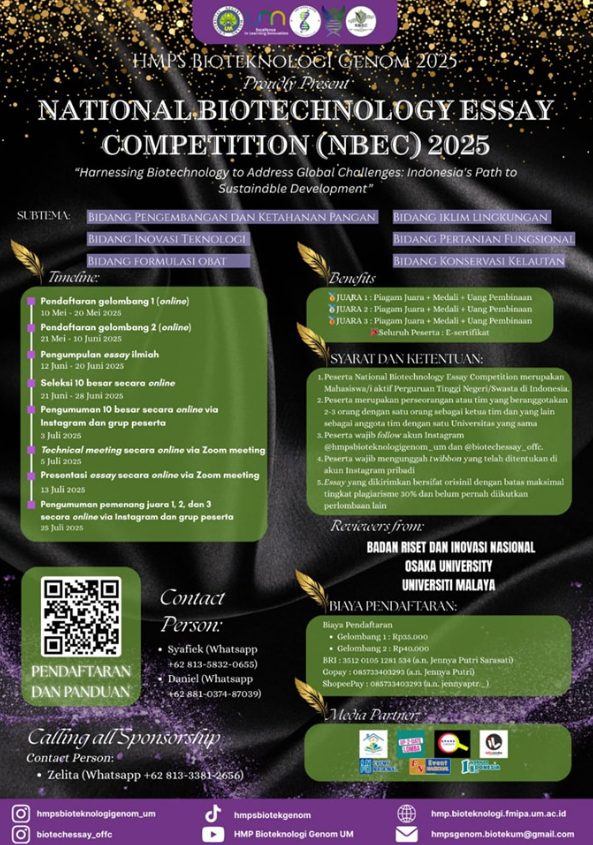 NATIONAL BIOTECHNOLOGY ESSAY COMPETITION (NBEC) 2025