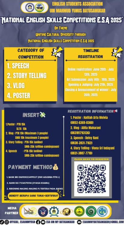 POSTER NATIONAL ENGLISH SKILLS COMPETITIONS E.S.A 2025