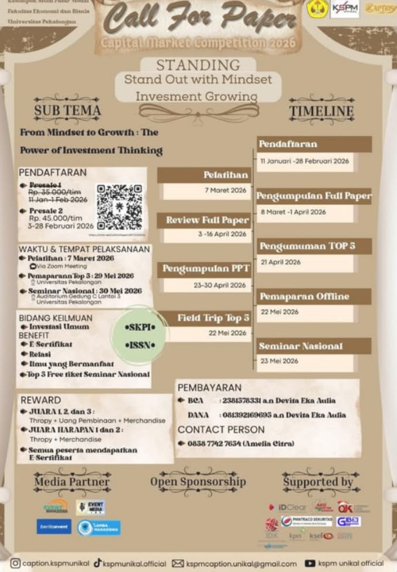 Call For Paper Capital Market Competition 2026